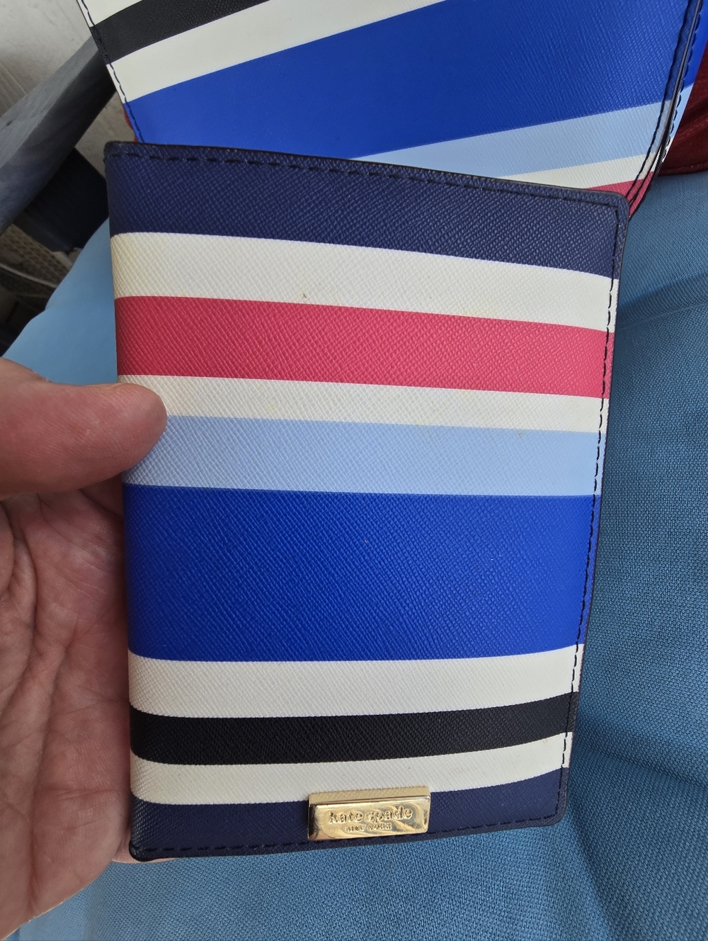 Kate Spade NWO Tags Striped Crossbody & Wallet Set in Blue, White, Pink, Black - Picture 4 of 7